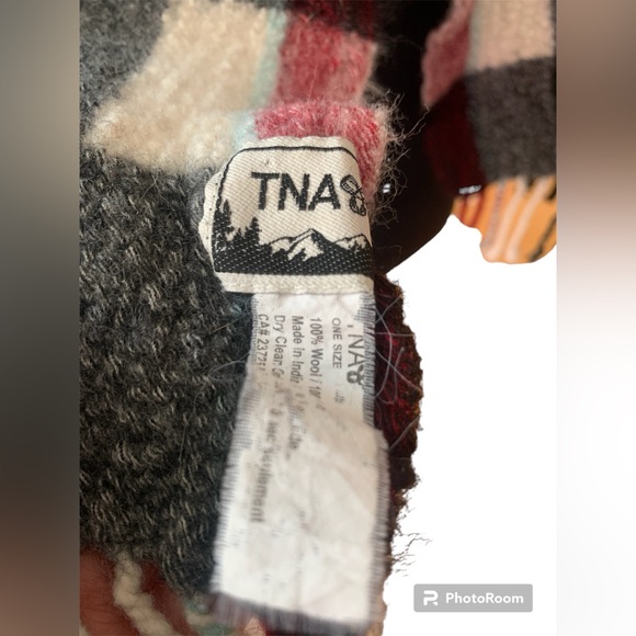 TNA 100% Wool Scarf in Plaid Print - Picture 9 of 14